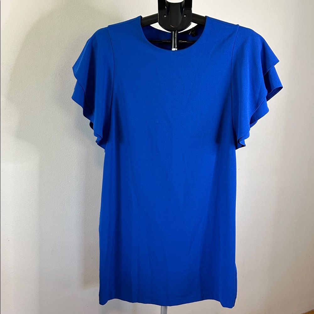 Felicity & Coco Blue Flutter Sleeve Dress